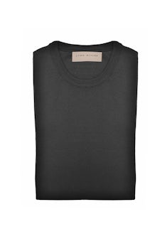 Zwarte crewneck pullover in 100% merino wol 5141025-290-000-000