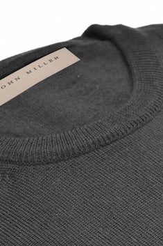 Zwarte crewneck pullover in 100% merino wol 5141025-290-000-000