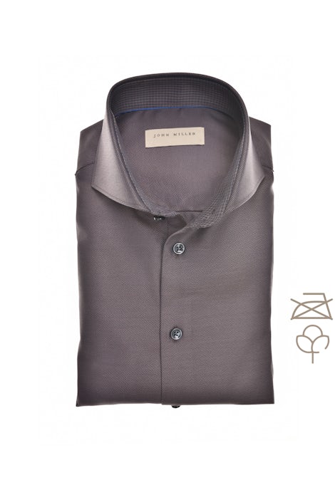 Dark brown tailored fit non-iron shirt 5141795-690-690-000