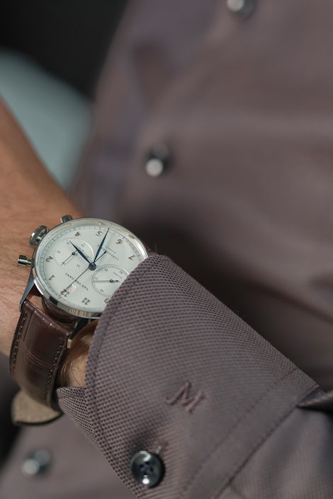 Dark brown tailored fit non-iron shirt 5141795-690-690-000