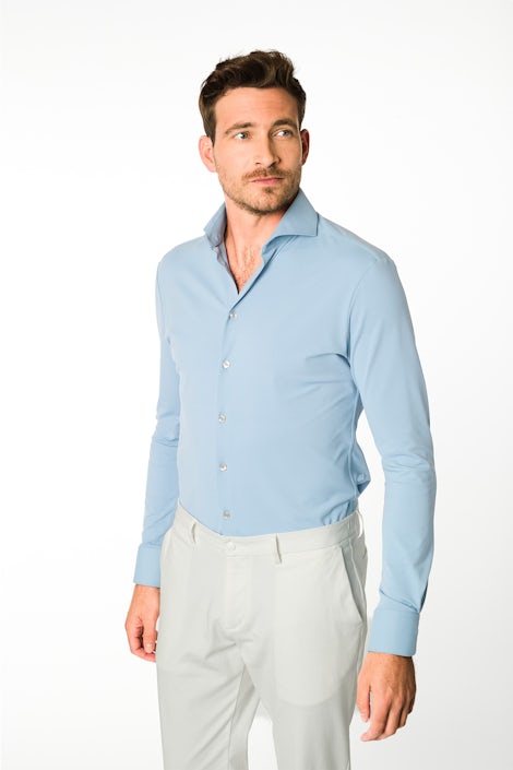 Light blue slim fit hyperstretch shirt 5142035-141-000-000
