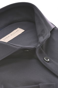 Dark blue slim fit hyperstretch polo shirt with button closure in short sleeve 5142039-195-000-000