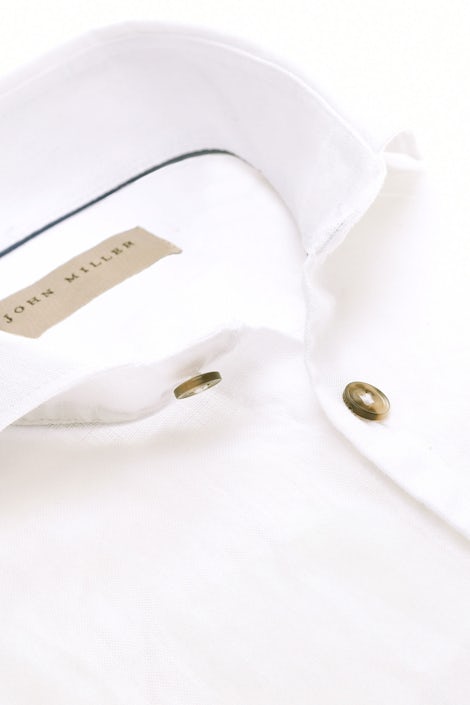 Wit tailored fit 100% linnen overhemd 5142126-910-000-000