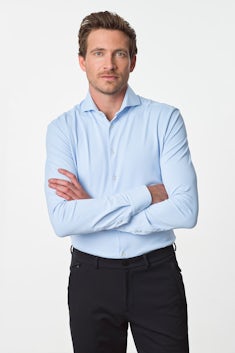 Lichtblauw tailored fit hyperstretch overhemd 5336516-130-000-000