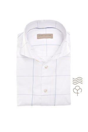 White/blue checked tailored fit easy care shirt 5710361-911-000-000